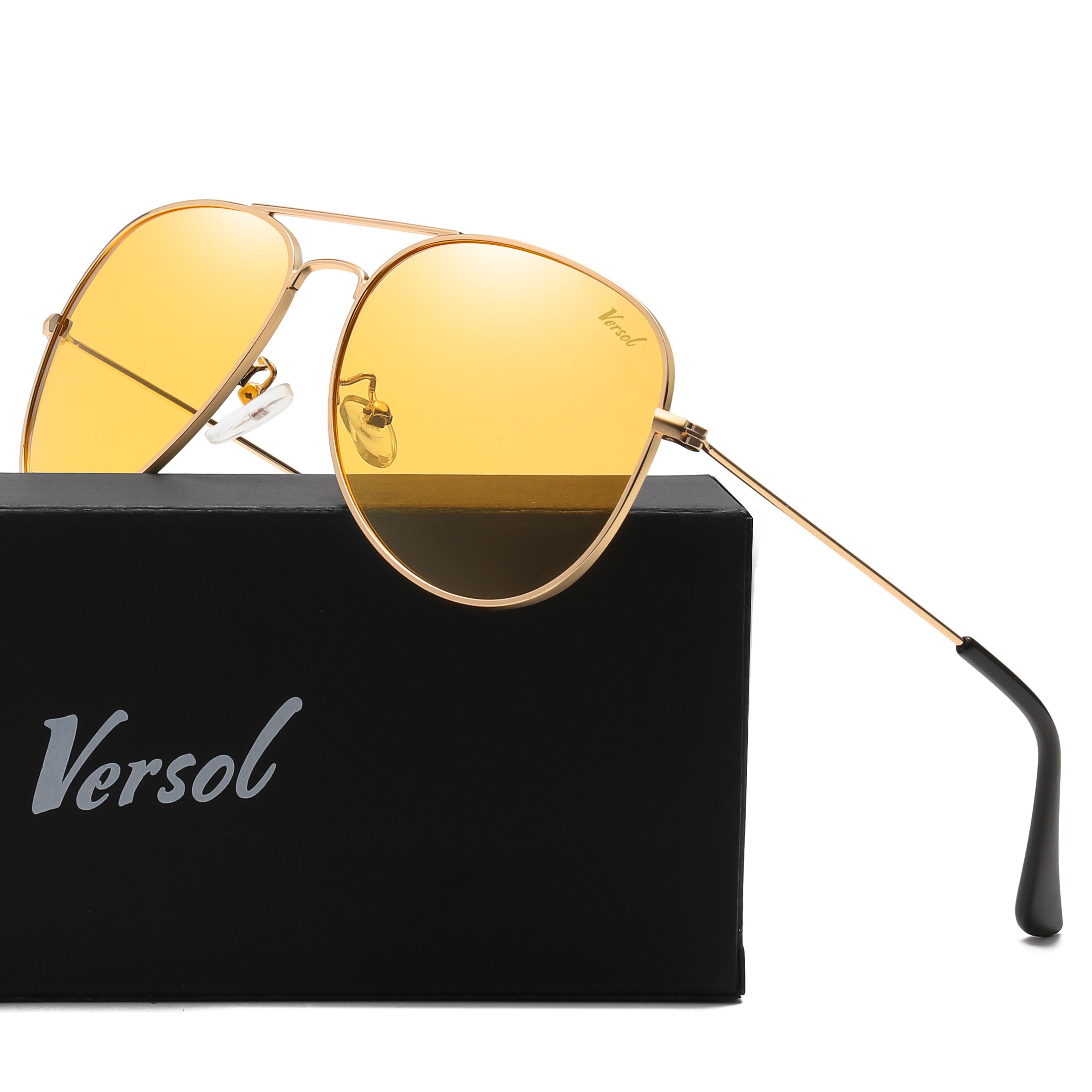 Versol Classic Pilot Sunglasses for Men & Women - Polarized Mirrored Protection, Lightweight Oversized Frame (>139mm), Large Square Lens, Stylish Aviation Design for Driving, Flying, Outdoor Activities - Unisex Pilot Sunglasses