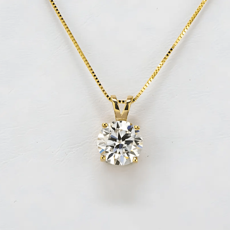 Pendant Necklace - Moissanite 2ct Silver for Women Men, Diamond Alternative Sparkling - product detail view 9