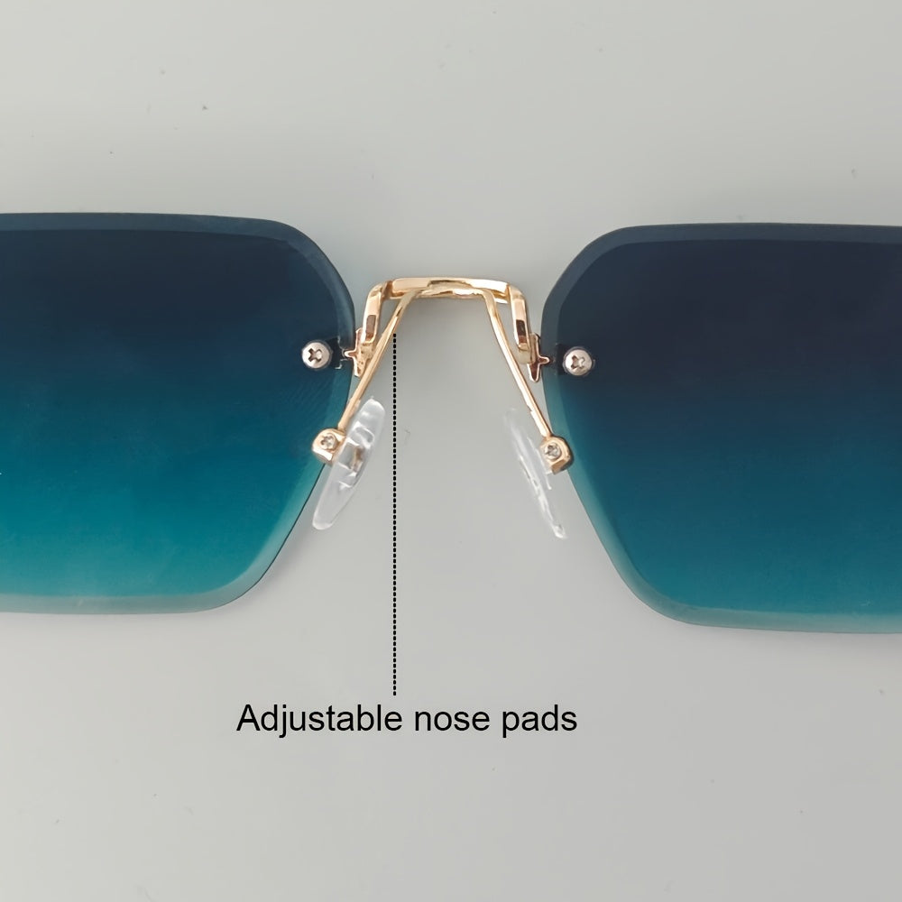 Metal Gradient Sunglasses for Men – HD Cut-Edge Lenses Light Luxury Street Style Eyewear, Unisex Fashion Shades in Green & Grey, Perfect Birthday Gift Idea