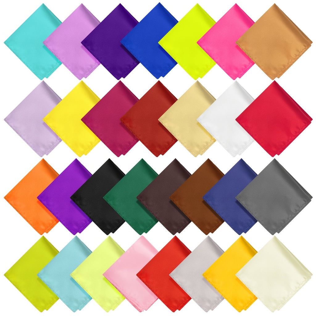 30pcs Handkerchiefs for Men, Solid Color Square Scarves, Pocket Square, Men's Pocket Scarves, Ideal for Weddings, Crafts, Everyday Use, Speeches, Evening Parties, and
