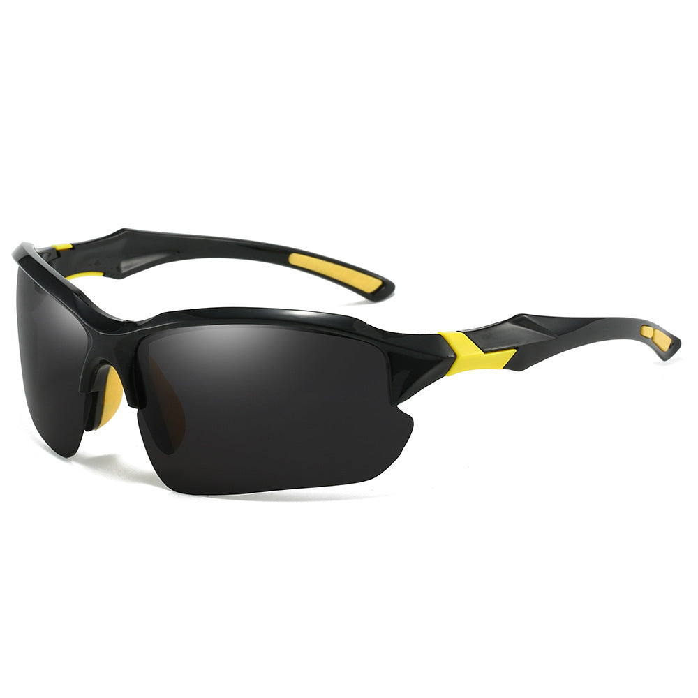 3pcs New Cross-Border Outdoor Sports, Skiing, Driving Half-Frame Sunglasses Men'S Running Fishing Sunglasses Sun Protection Lightweight Goggles