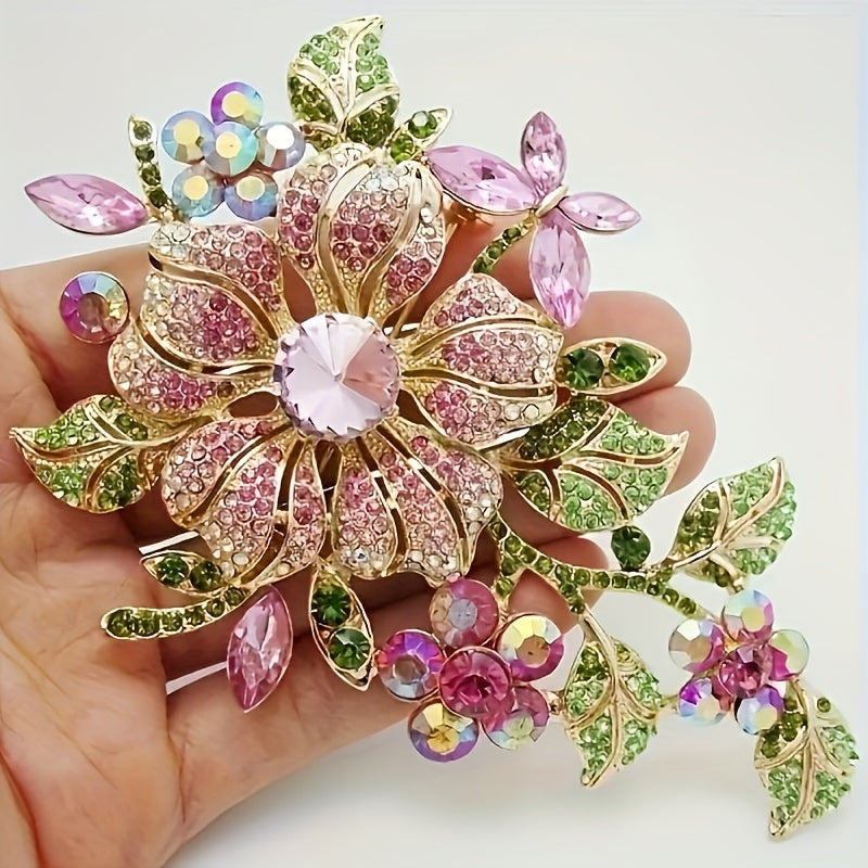 1pc Sparkling Rose Brooch for Women & - Elegant Luxury Flower Suitable for Wedding Dresses, Evening Gowns, Prom, Special Occasion Accessories