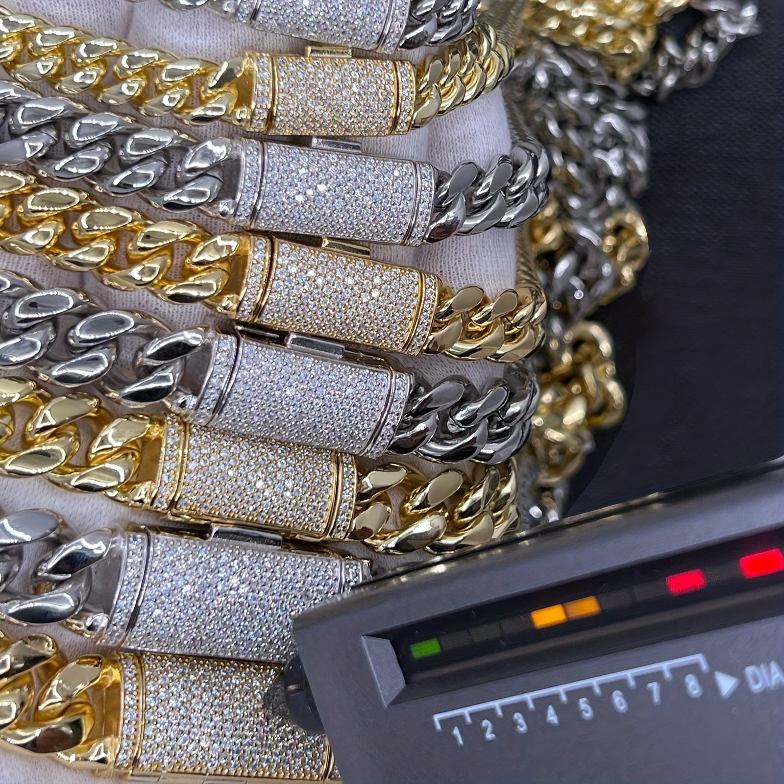 Two 12mm Trendy Bracelets And Necklaces Set, Hip-hop Jewelry, 18K Gold Plated-plated 316L Stainless Steel, Sturdy And Durable Men's Gift