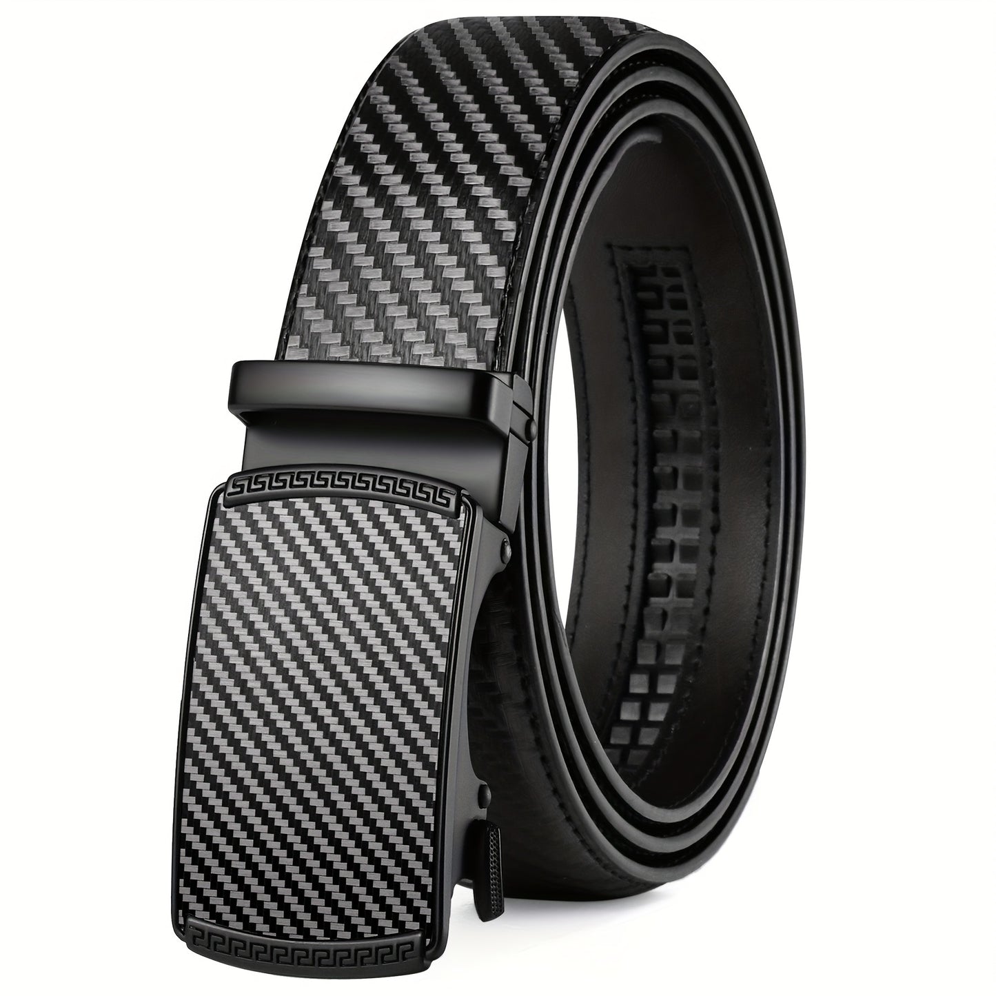 Ratchet Belt for Men - Premium Leather Slide Belt with Automatic Click Buckle, Adjustable 28"-46" Waist, 8 Colors, Dress & Casual, Gift for Husband