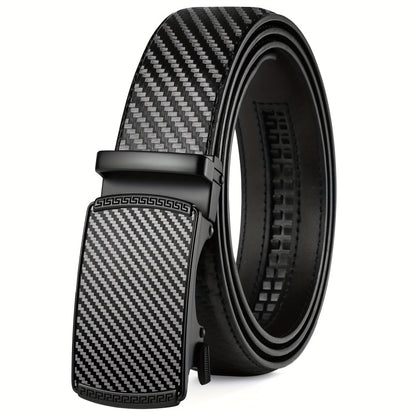 Ratchet Belt for Men - Premium Leather Slide Belt with Automatic Click Buckle, Adjustable 28"-46" Waist, 8 Colors, Dress & Casual, Gift for Husband