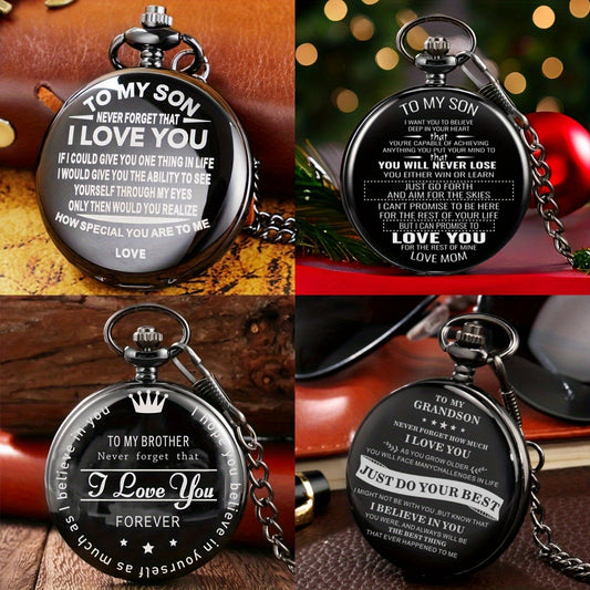 Pocket Watch Set of 10 | Classic Round Vintage Pocket Watches Bulk Pack, Assorted Gift Watches for Men, Son, Dad, Husband, Grandson – Birthday, Christmas & Holiday Gifts