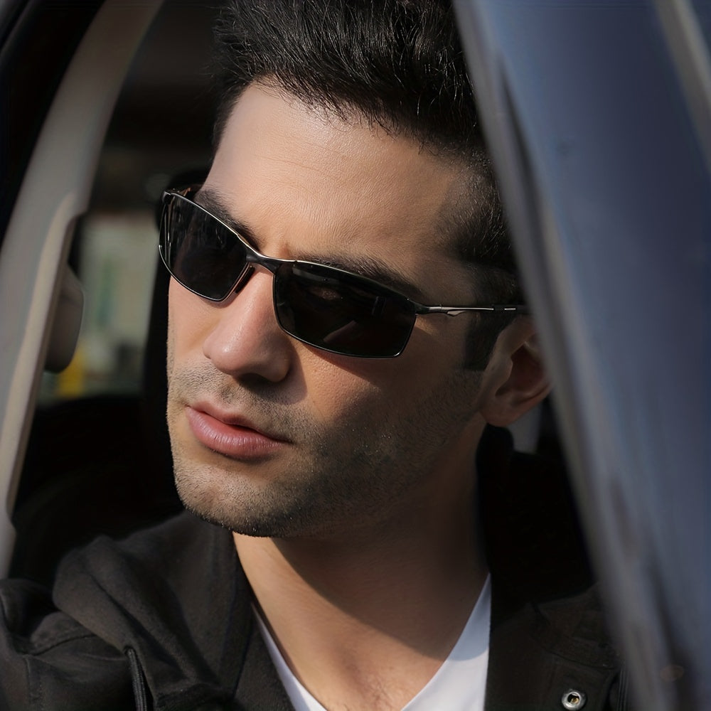 Men'S Sports Polarized Sunglasses - Metal Frame with UV400 for Driving, Premium Gift Packaging
