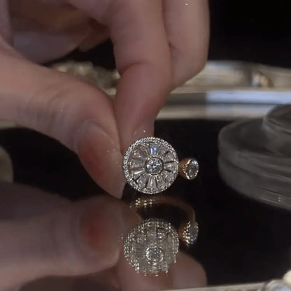 Adjustable Ring - Spinner S925 Sterling Silver with Cubic Zirconia - Rotating Open for - product detail view 3