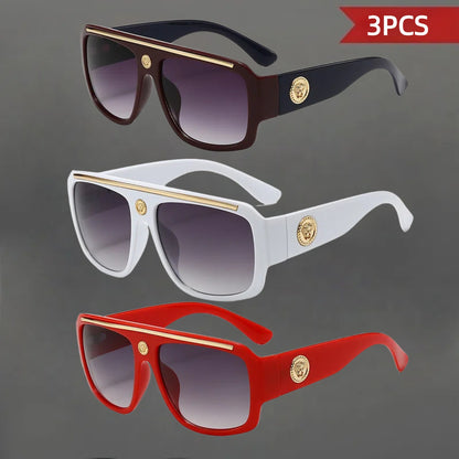 Polarized Sunglasses Set of 3 – Retro Lightweight Frame Unisex Shades for Men & Women, Travel Vacation Casual Everyday Wear, Perfect Holiday Gift Bundle