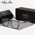 HyJex  Light Blocking Eyeglasses Frame, Trendy Double Beam Metal Plain Glasses