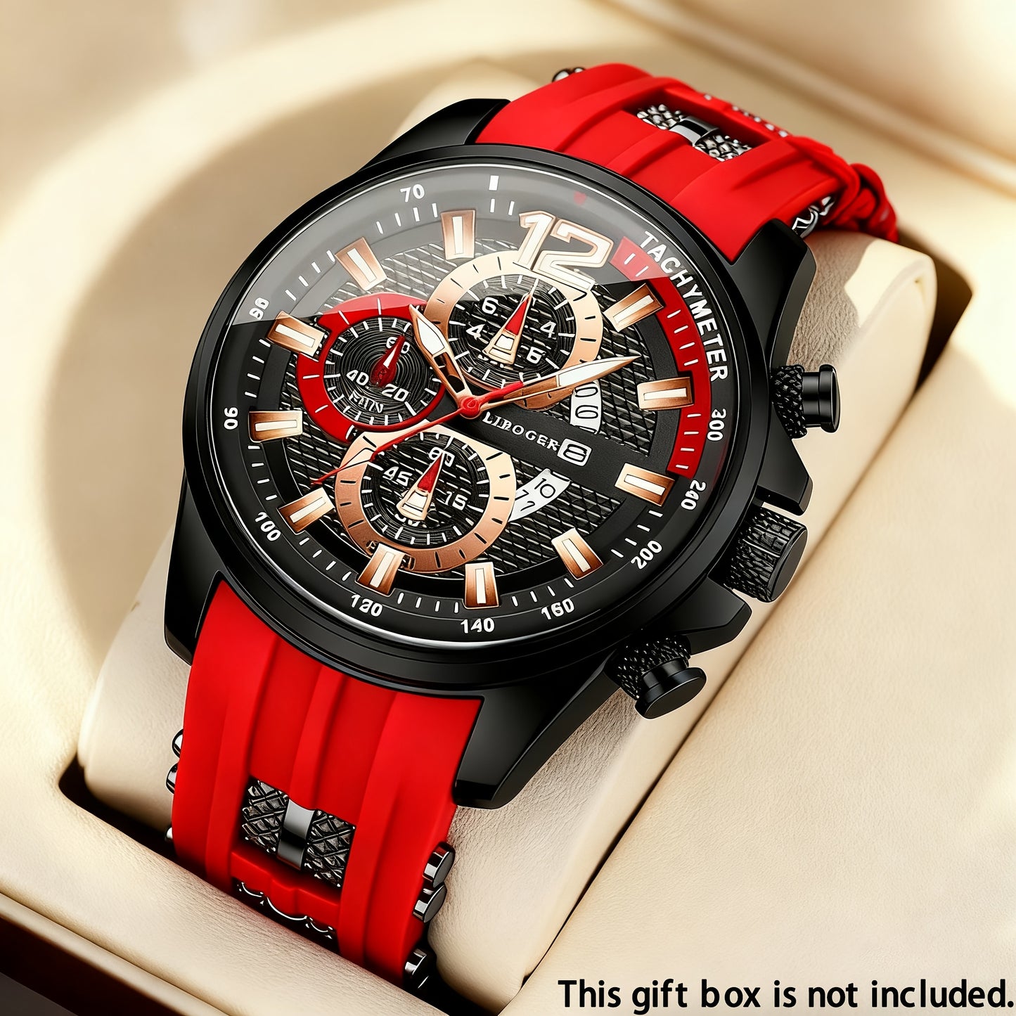Silicone Watch for Men Fashion Casual Quartz Date Display Sport Wristwatch Sporty Design Multiple Colors Christmas Thanksgiving Gift Reloj Para Hombre