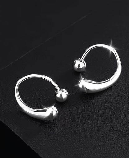 S925 Sterling Silver Teardrop Earrings with Screw-Back — Minimalist High-End Stud Earrings for Women | Versatile Casual, Vacation & Gift Jewelry in White Gold