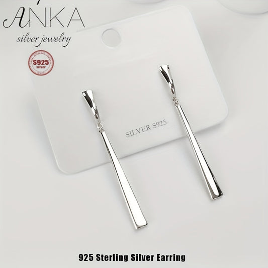 925 Sterling Silver Stud Earrings for Women - Minimalist OL Office Style S925 Simple Earrings in Silver & Gold, Hypoallergenic Everyday Fine Jewelry Gift for Her