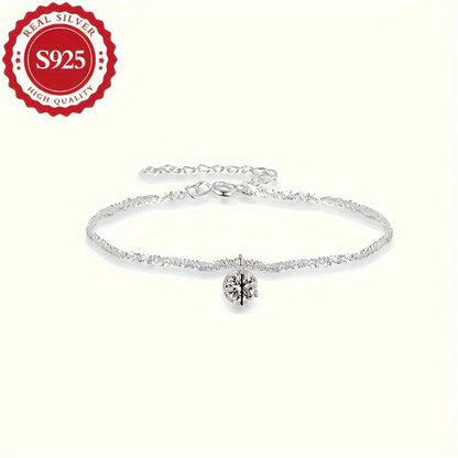 Anklet for Women - 925 Silver Moissanite for Sparkling Flash Diamond Ankle Chain - product detail view 5