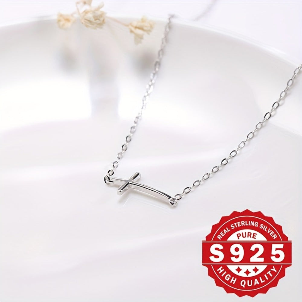 Anklet for Women - 925 Sterling Silver Cross for Minimalist Classic Design, Hypoallergenic - product detail view 8
