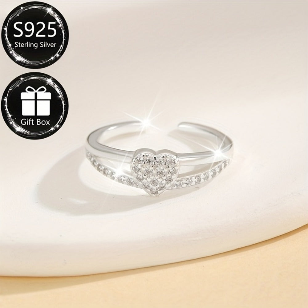 Anklet for Women - Heart 925 Sterling Silver Adjustable Ankle Bracelet for Romantic Heart - product detail view 6