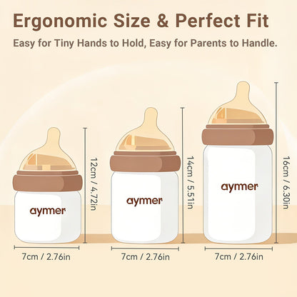 Anti-Colic Baby Bottle Set - Wide-Neck Leak-Resistant Design – 3-Variant Selection – view 3