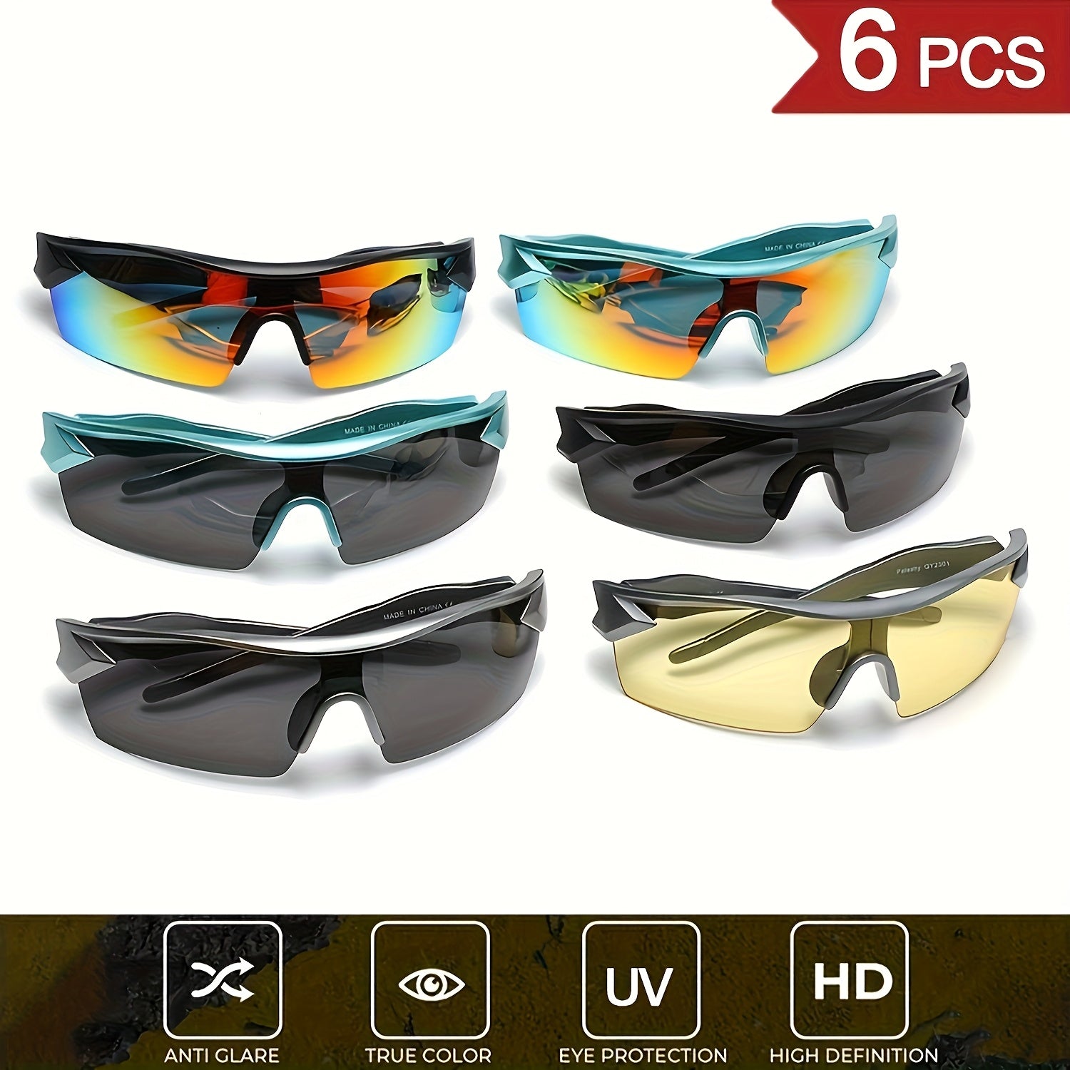 6pcs Of Fashionable Polarized Men's And Women's, with Ultra Light PC Frames. The Are Suitable for Summer,, Leisure,, Driving, Daily Commuting, And Holiday Gifts