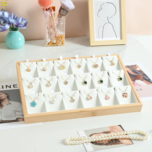 18 Compartments Stackable Jewelry Tray Storage Box, Jewelry Display Storage Box, Jewelry Display Stand, Jewelry Drawer Insert Divider for Earrings Necklace Rings Bracelets