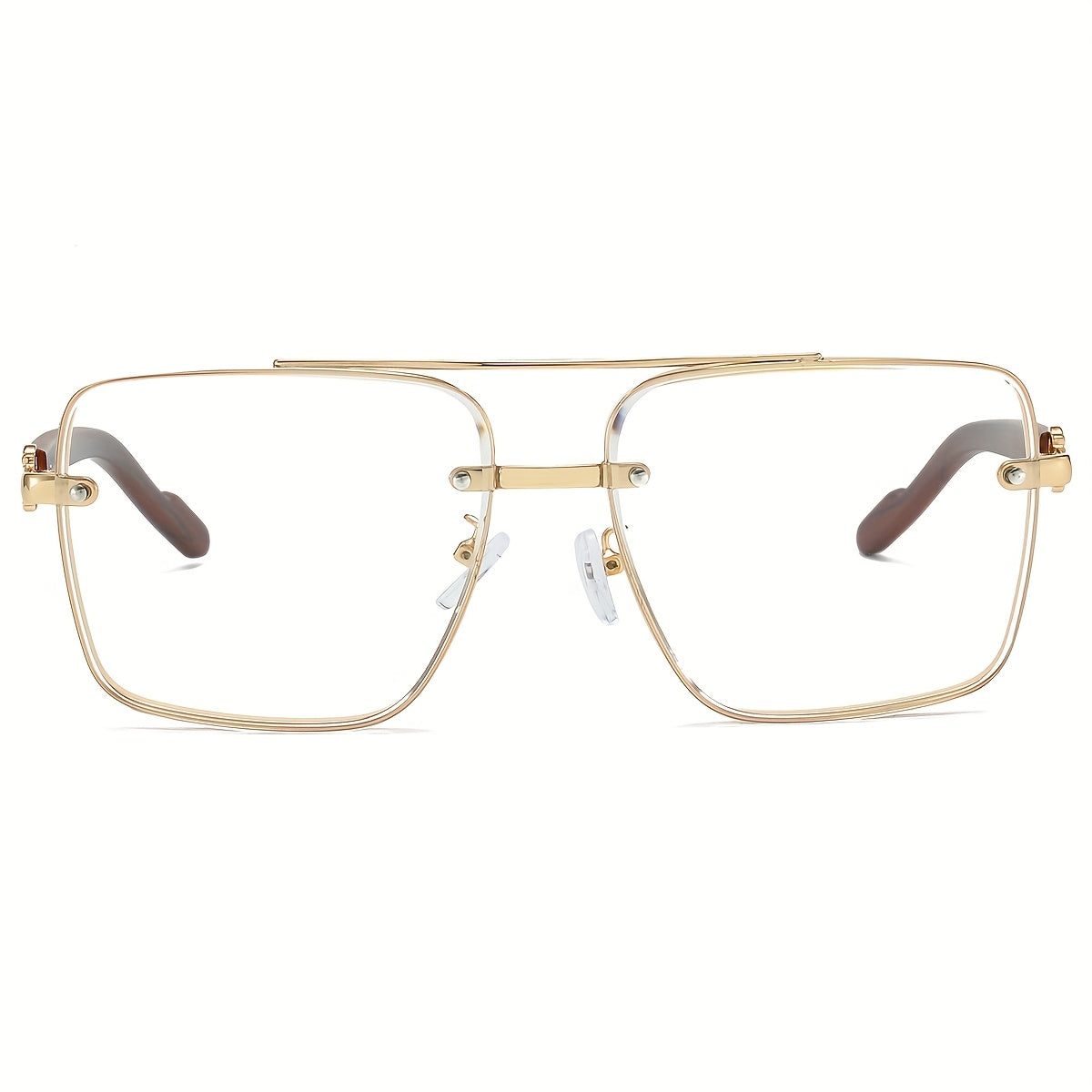 Unisex Square -Bridge Sunglasses - Premium Woodgrain UV400 AC Lenses with Lightweight PC Frame - Luxe Retro Style for Driving/Travel/Street Style - Includes Protection Case, Versatile for All Occasions