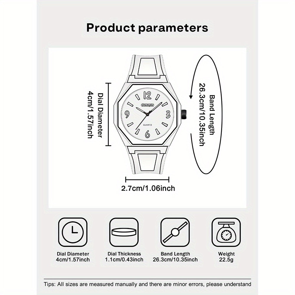 [ Unique Watches for Men] 1pc Fashion Unisex Creative Wrist Watch, Red Silicone Strap, Round Dial, Analog Quartz Watch, Student | Casual | Outdoor Must Have, Best Gift