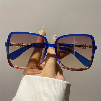 Oversized Vintage Sunglasses Unisex Two-Tone Frame Premium Fashion Eyewear Beach Vacation Travel Party Daily Wear Includes Glasses Case Men Women