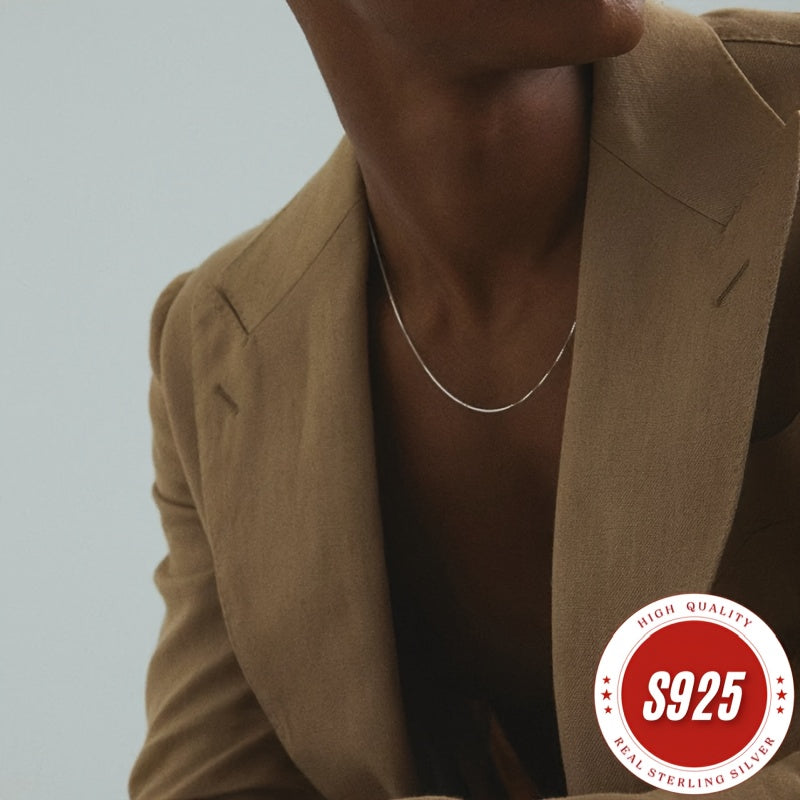 925 Sterling Silver Necklace, Handcrafted 1mm Round Snake Bone Necklace, Classic And Simple Design, Suitable For All Occasions - Christmas, Halloween, Valentine'S Day, Anniversaries Or As A Holiday Gift - Buy 2 Get 1 Free