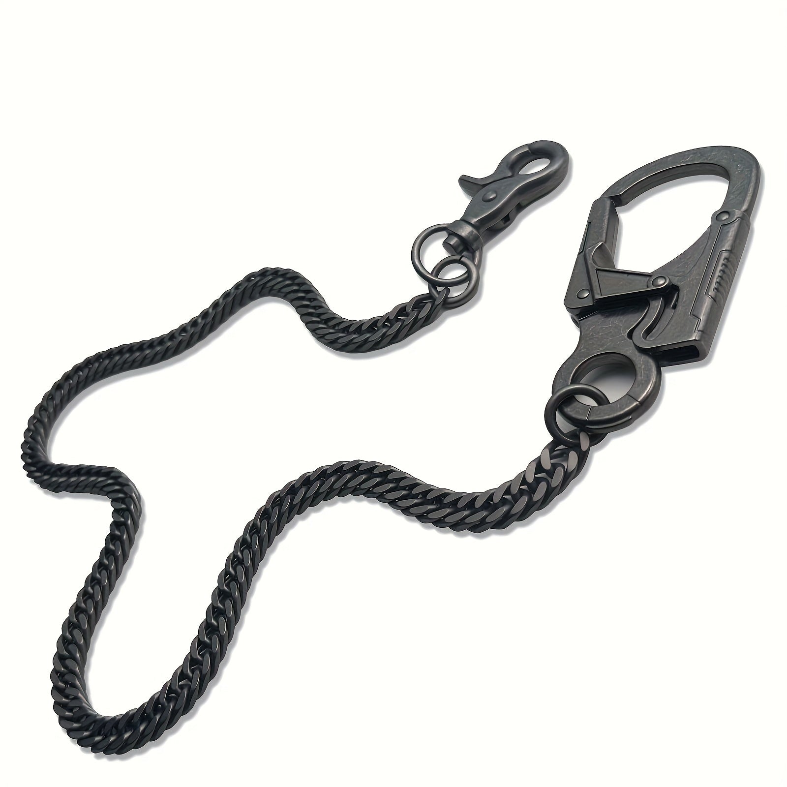 Ahiller Business Style Wallet Chain, Hip Hop Style Keychain - Dual Lock Security Design, Outdoor Camping, Traveling Accessory for Motorcycle/Daily Use with Scratch Resistant Coating, Men's EDC Carrying Gear Chain, Perfect Gift for Boyfriends And Dads, Dai
