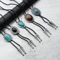 5pcs Handmade Bolo Tie for Men Western Cowboy Leather Necktie Halloween Costume Accessories for Men Women