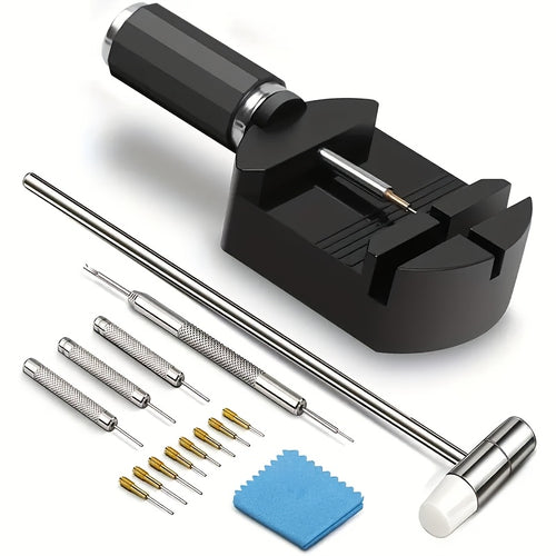 15pcs Stainless Steel for watch Band Removal Tool Kit | Professional Tool with Plastic Base for Watch Band Pin Removal, Suitable for Adjustment and Repair, No Assembly Required