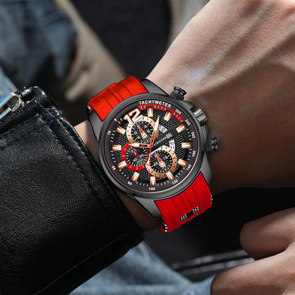 Silicone Watch for Men Fashion Casual Quartz Date Display Sport Wristwatch Sporty Design Multiple Colors Christmas Thanksgiving Gift Reloj Para Hombre