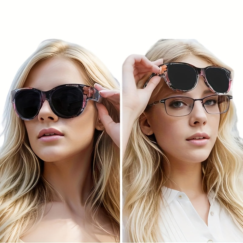 2pcs Retro Clip-On Glasses - Vintage Round Frames, Non- Decorative Eyewear for Men & Women, Birthday/Valentine's/Christmas Gifts, Everyday & Special Occasions - Easy Clip-On Application, No Tools Needed, Party Accessories, Bold Patterns, Lightweight Frame