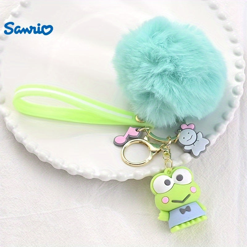 7pcs Sanrio Heltty Keychains, Soft Furball Cartoon Cute Cherry Blossom Series Keychains, Keychains, Backpack Pendants, Pendants, Car Keychains, Small Accessories Suitable For Women To Wear When Going Out, Halloween And Christmas Gifts