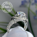Fashion Intertwined Design Ring, Full-set Moissanite Vintage Flower Tower Wedding Ring, Moissanite Ring Band925 Silver, High-quality Moissanite, Engagement, Anniversary, Wedding Anniversary, for Friends, for Loved Ones, Elegant, Sexy