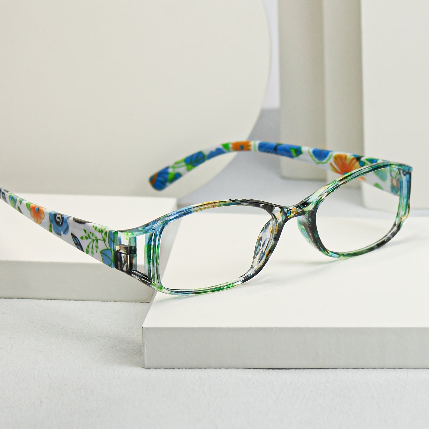 Floral Reading Glasses 9-Pack — Fashion Square Frame Hollow Design, Wide Temple, Comfortable Unisex Readers for Men & Women, Strengths +100 to +400