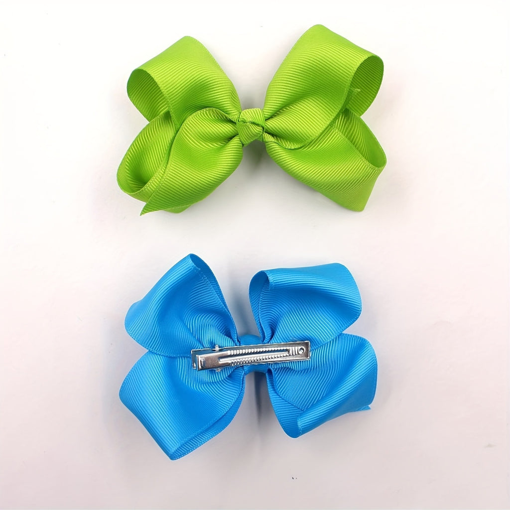 40pcs 4.5 Inch Hair Bows for Clips Grosgrain Ribbon Boutique Hair Bow Alligator Clips for Teens in Pairs