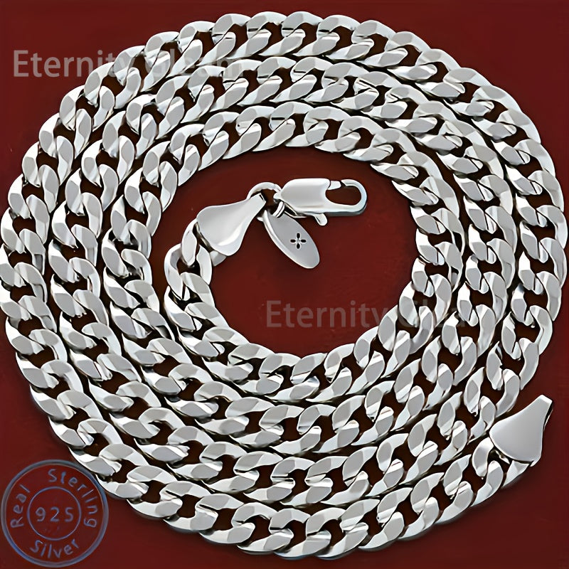 925 Sterling Silver Cuban Link Chain Necklace for Men – Hip Hop Fashion Chunky Choker 20"/22"/24" Birthday Valentine Gift