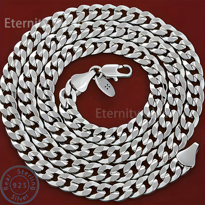 925 Sterling Silver Cuban Link Chain Necklace for Men – Hip Hop Fashion Chunky Choker 20"/22"/24" Birthday Valentine Gift