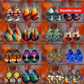 16 Pairs of Mix and Match Pattern Water Drop Double Layer Bohemian Creative Popular Simple Temperament Color Pattern Water Drop Earrings, Ladies