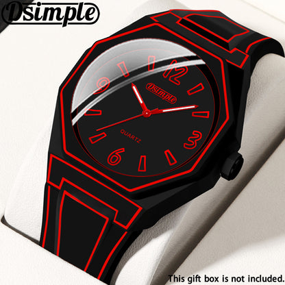 Silicone Strap Watch Unisex Creative Round Dial Analog Quartz Wristwatch, Fashion Casual Outdoor Sport Watch for Men Women Students, Available in White Blue Red Black
