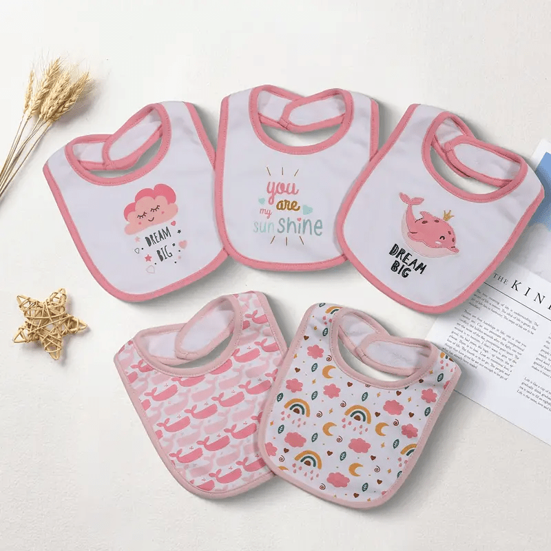 Baby & Toddler Baby Bib Multipack – Cotton Baby Bibs 5-Pack - Cartoon Embroidered – view 14