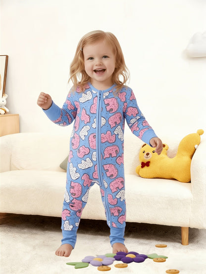 Baby Animal Print Sleeper - Two-Way Zip Romper – view 9
