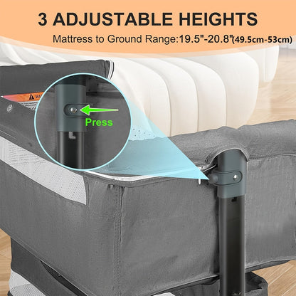 Baby Bassinet - Adjustable Bedside Basinet Height 0853 – view 2