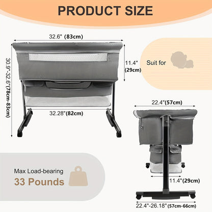 Baby Bassinet - Adjustable Bedside Basinet Height 0853 – view 4