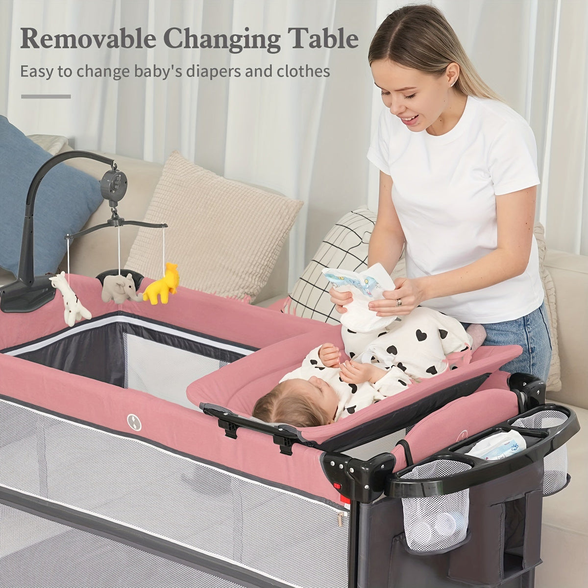 Baby Bassinet - Foldable 5-In-1 Sleeper Crib – view 3