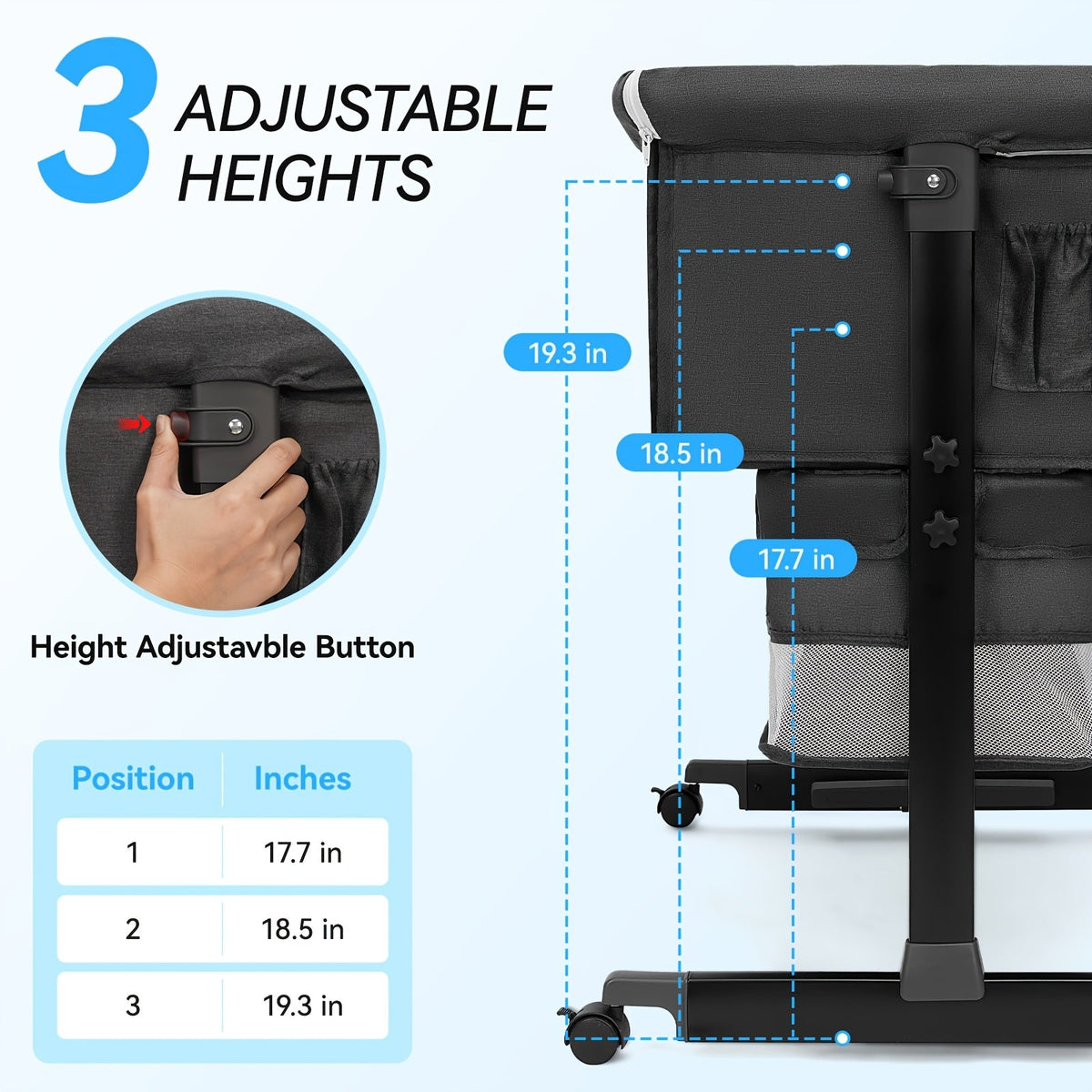 Baby Bassinet - Portable Foldable Bedside Cradle – view 4