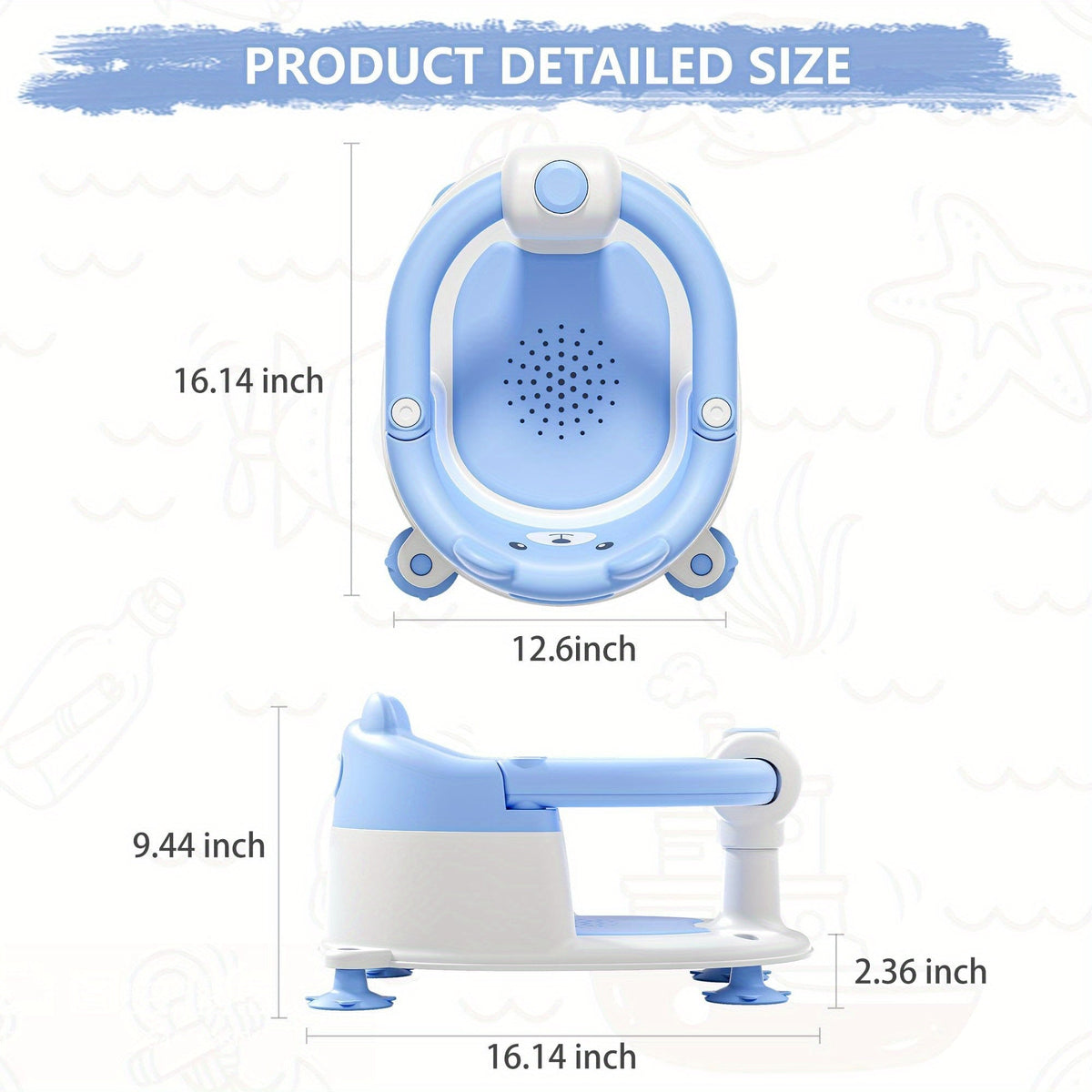 Baby Bath Seat - Non-Slip Soft Months Seats – view 2