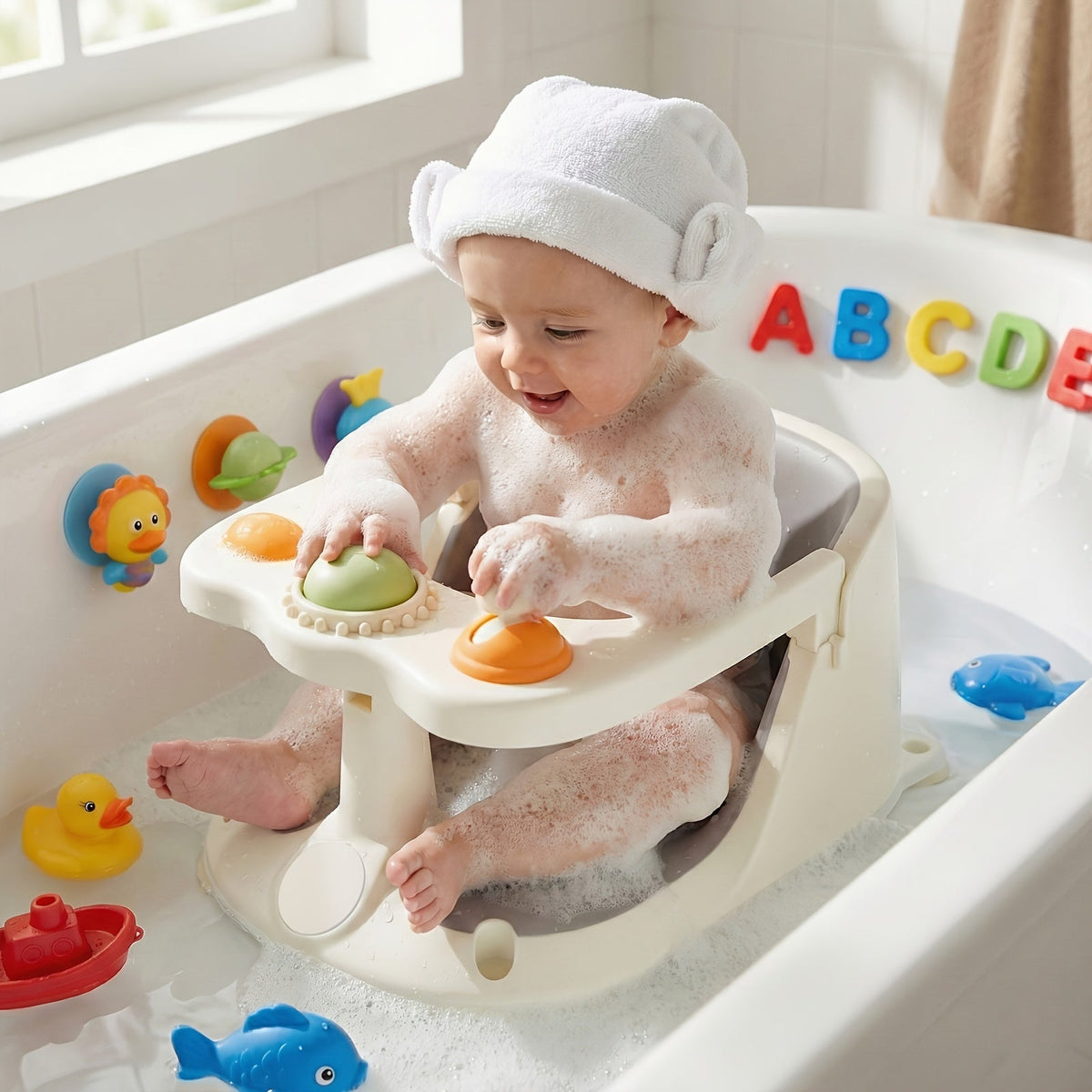 Baby Bath Seat - Non-Slip Soft Shower Safety – view 3