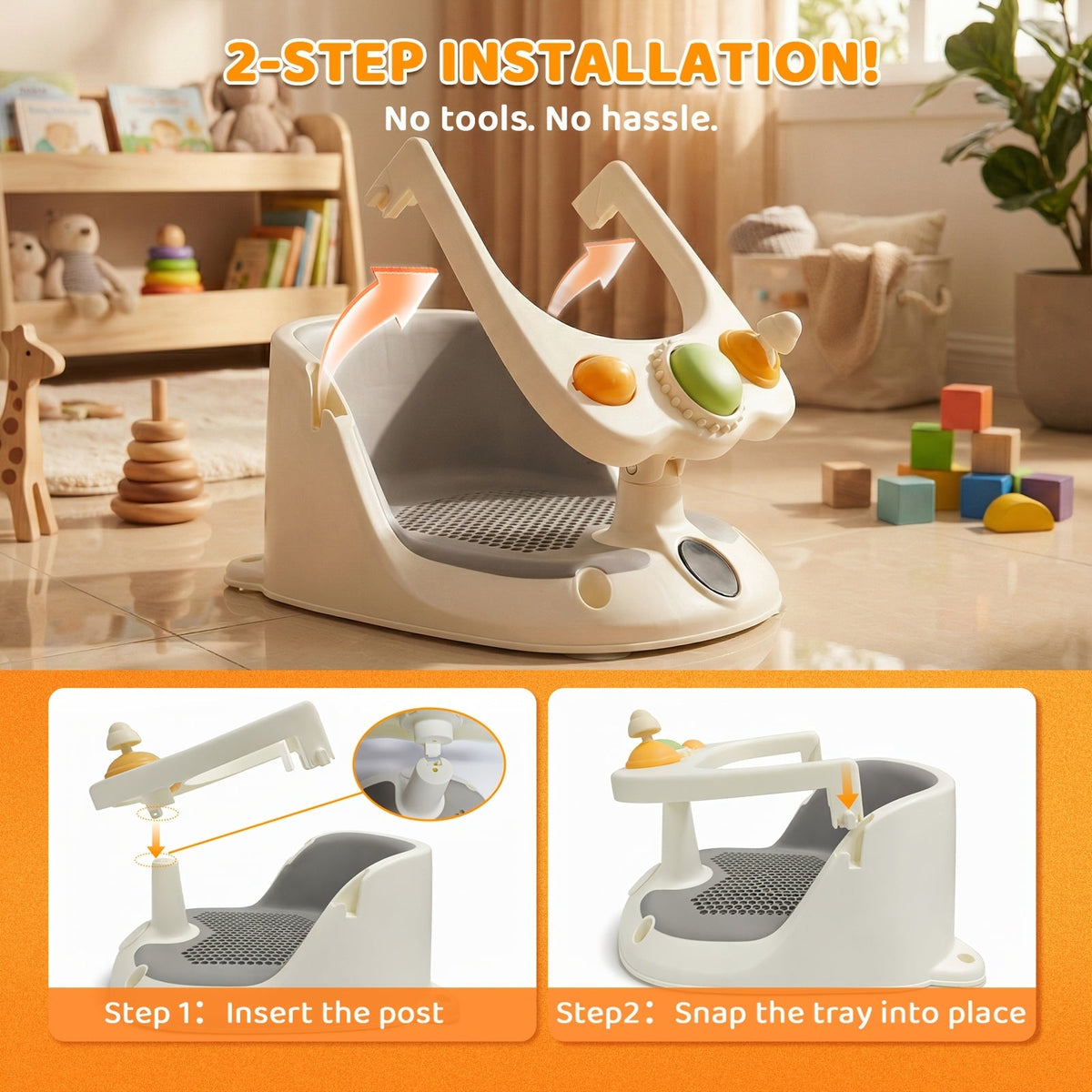 Baby Bath Seat - Non-Slip Soft Shower Safety – view 4