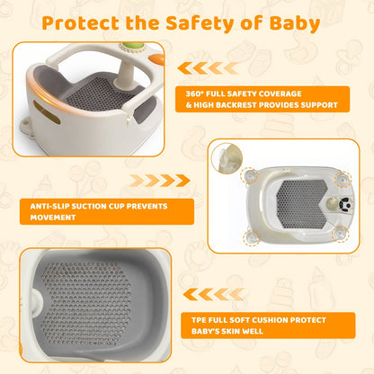 Baby Bath Seat - Non-Slip Soft Shower Safety – view 5
